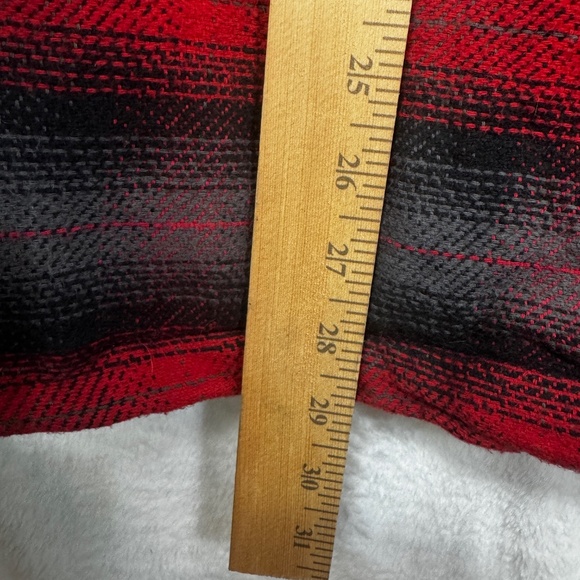 Lucky Brand Shirt Jacket Womens Size Large Red Black Plaid Sherpa Lined Western - Picture 9 of 10